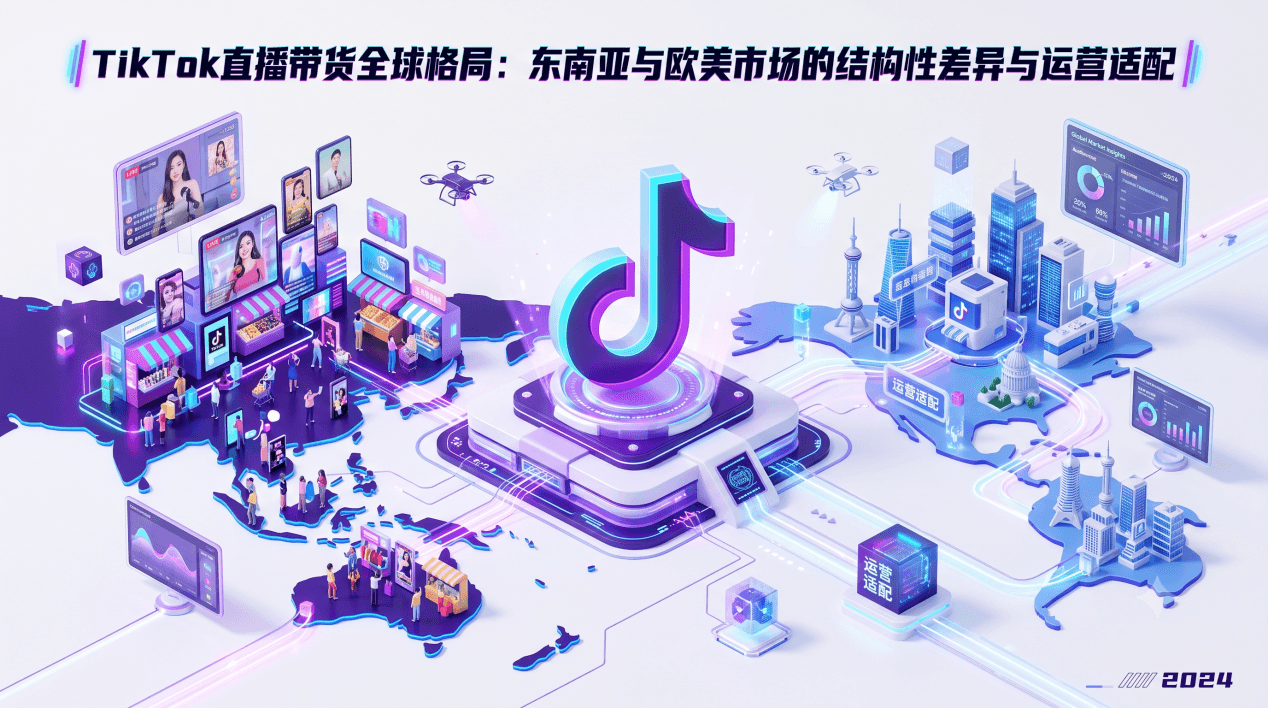 TikTok直播带货全球格局：东南亚与欧美市场的结构性差异与运营适配