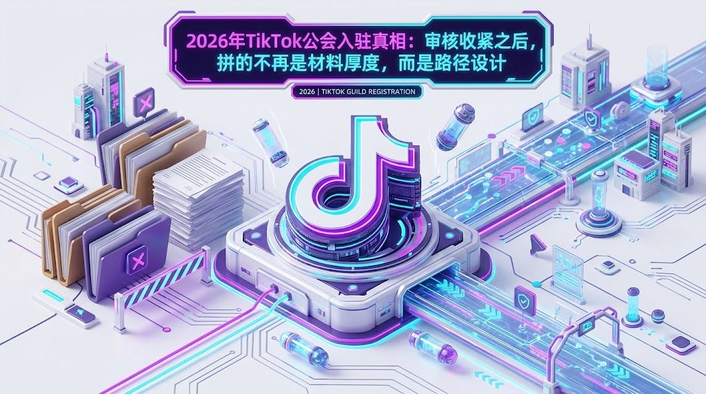 2026年TikTok公会入驻真相：审核收紧之后，拼的不再是材料厚度，而是路径设计